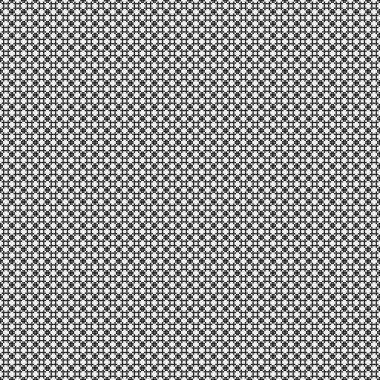 Siyah ve beyaz geometrik şekillerin kusursuz deseni. Üretken hesaplama sanatı vektör çizimi