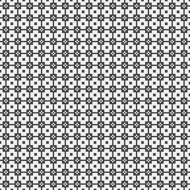 Noktalı siyah beyaz haç deseni, logo üretken hesaplama sanatı çizimi