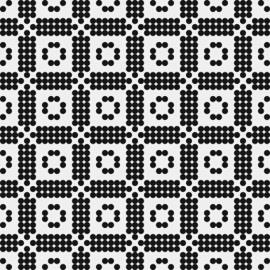 Noktalı siyah beyaz haç deseni, logo üretken hesaplama sanatı çizimi