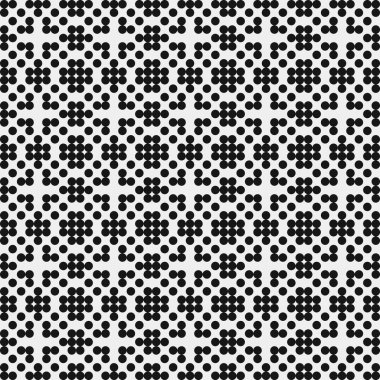 Noktalı siyah beyaz haç deseni, logo üretken hesaplama sanatı çizimi