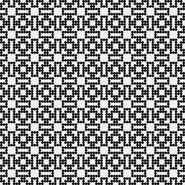 Noktalı siyah beyaz haç deseni, logo üretken hesaplama sanatı çizimi