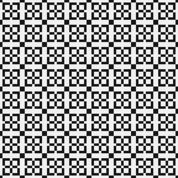Векторний Безшовний Візерунок Чорно Біла Геометрична Плитка Пунктирними Елементами Абстрактний — стоковий вектор
