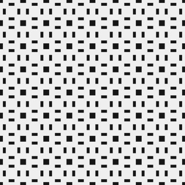 Siyah ve beyaz geometrik şekillerin kusursuz deseni. Üretken hesaplama sanatı vektör çizimi