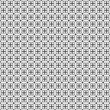 Noktalı siyah beyaz haç deseni, logo üretken hesaplama sanatı çizimi