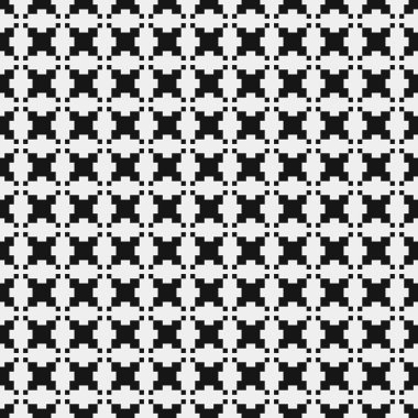 Siyah ve beyaz geometrik şekilli kusursuz desen. vektör illüstrasyonu.