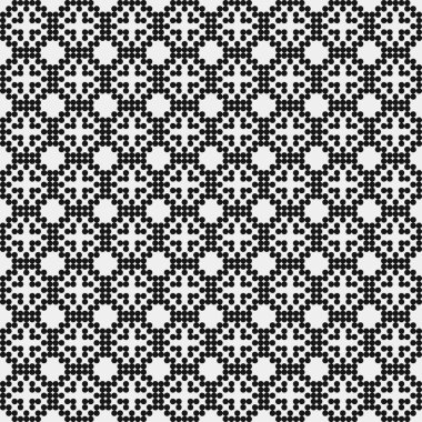 Noktalı siyah beyaz haç deseni, logo üretken hesaplama sanatı çizimi