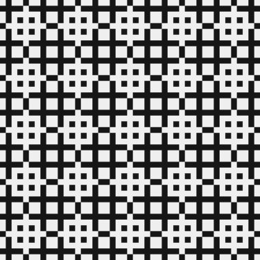 Soyut geometrik çapraz siyah beyaz desen, vektör illüstrasyonu  