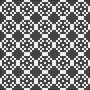 Soyut siyah ve beyaz süs desenli vektör çizimi