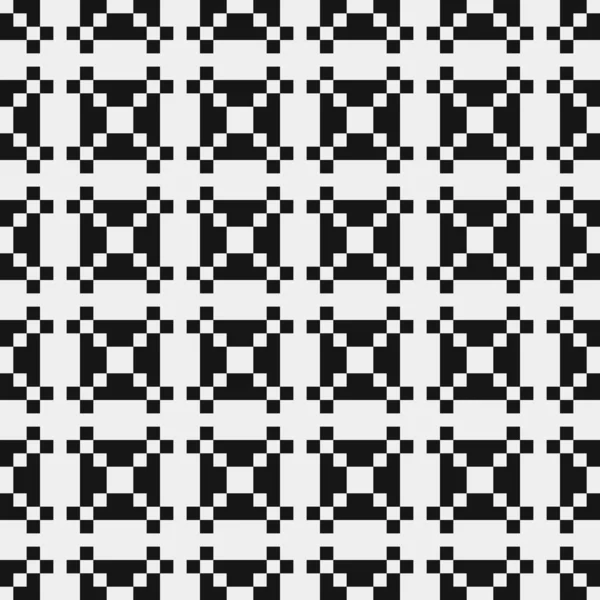 矢量无缝模式 黑白几何装饰品 重复纹理 摘要背景 — 图库矢量图片