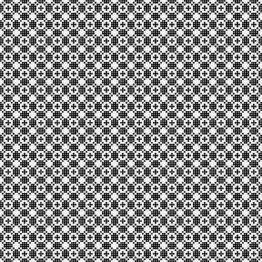 Noktalı siyah beyaz haç deseni, logo üretken hesaplama sanatı çizimi