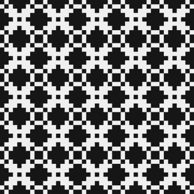 Soyut geometrik çapraz siyah beyaz desen, vektör illüstrasyonu  