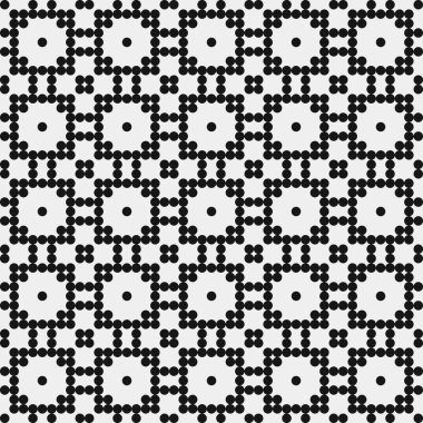 Noktalı siyah beyaz haç deseni, logo üretken hesaplama sanatı çizimi