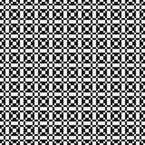 Seamless Pattern Black White Geometric Shapes Generative Computational Art Vector — Stock Vector