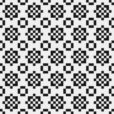 Noktalı siyah beyaz haç deseni, logo üretken hesaplama sanatı çizimi