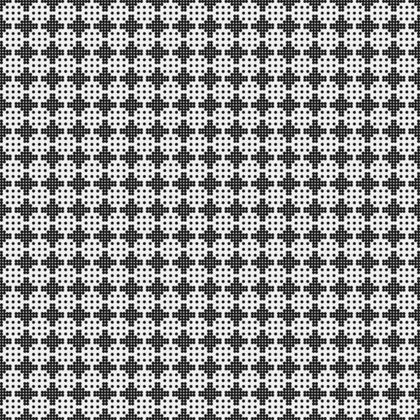 Black White Cross Pattern Dots Logo Generative Computational Art Illustration — Stock Vector