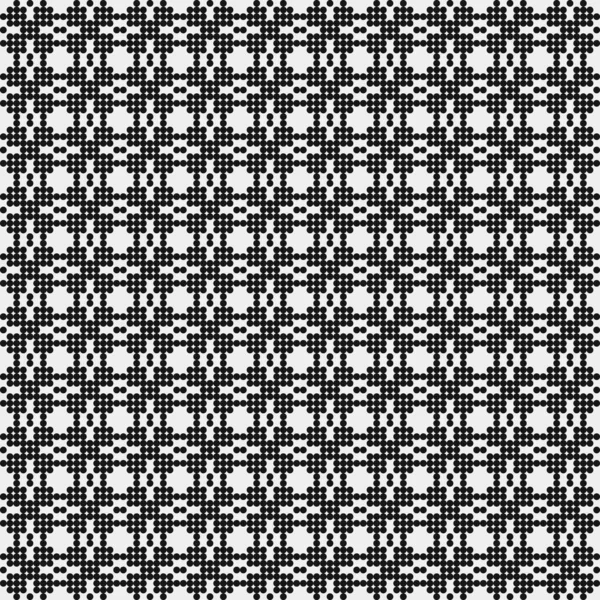 Motif Croix Noir Blanc Pois Illustration Art Computationnel Générative Logo — Image vectorielle