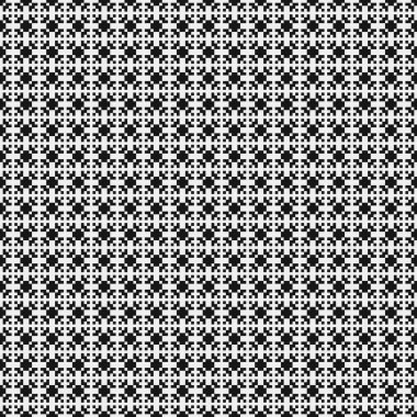 Soyut geometrik çapraz siyah beyaz desen, vektör illüstrasyonu 