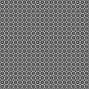 Noktalı siyah beyaz haç deseni, logo üretken hesaplama sanatı çizimi