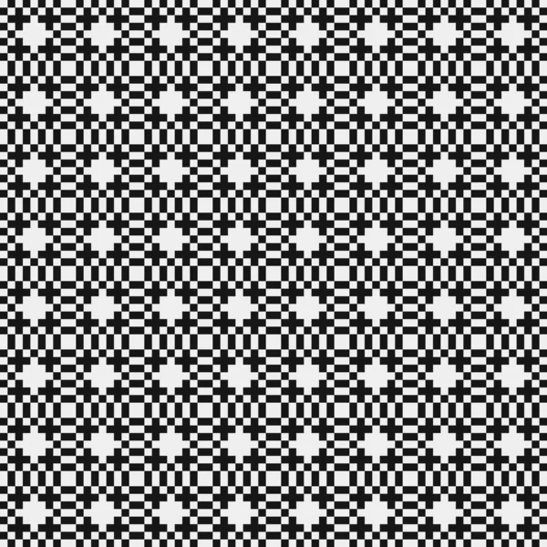 Vector Seamless Pattern Black White Geometric Tiles Dotted Elements Abstract — Stock Vector