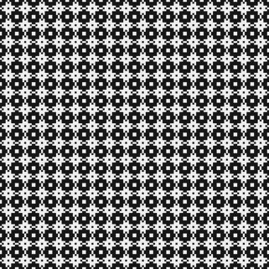 Siyah ve beyaz geometrik süslemeli kusursuz desen. vektör illüstrasyonu