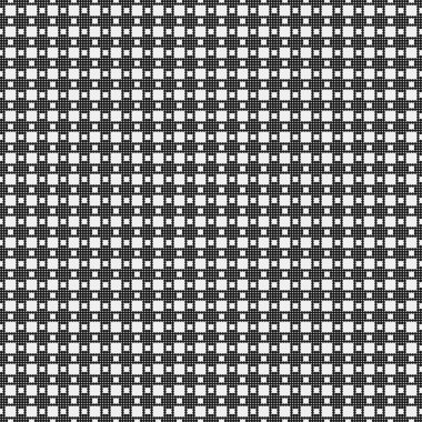 Siyah ve beyaz geometrik şekillerin kusursuz deseni. Üretken hesaplama sanatı vektör çizimi