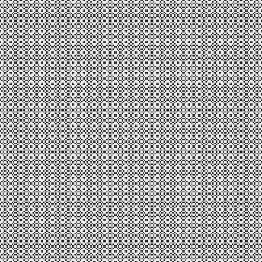 Siyah ve beyaz geometrik şekillerin kusursuz deseni. Üretken hesaplama sanatı vektör çizimi