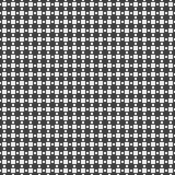 Siyah ve beyaz geometrik şekillerin kusursuz deseni. Üretken hesaplama sanatı vektör çizimi