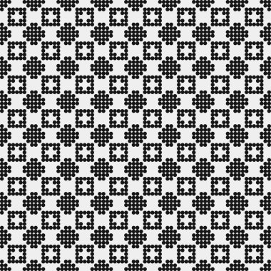 Soyut siyah ve beyaz süs desenli vektör çizimi