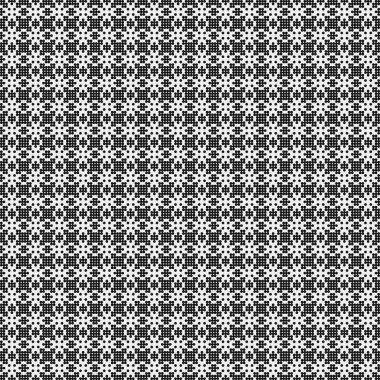 Noktalı siyah beyaz haç deseni, logo üretken hesaplama sanatı çizimi