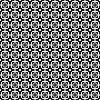 Soyut geometrik çapraz siyah beyaz desen, vektör illüstrasyonu 