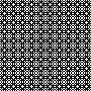 Soyut geometrik çapraz siyah beyaz desen, vektör illüstrasyonu  