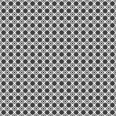 Noktalı siyah beyaz haç deseni, logo üretken hesaplama sanatı çizimi