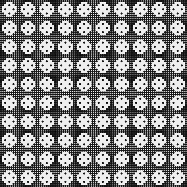 Modello Croce Bianco Nero Con Punti Logo Generativo Illustrazione Arte — Vettoriale Stock