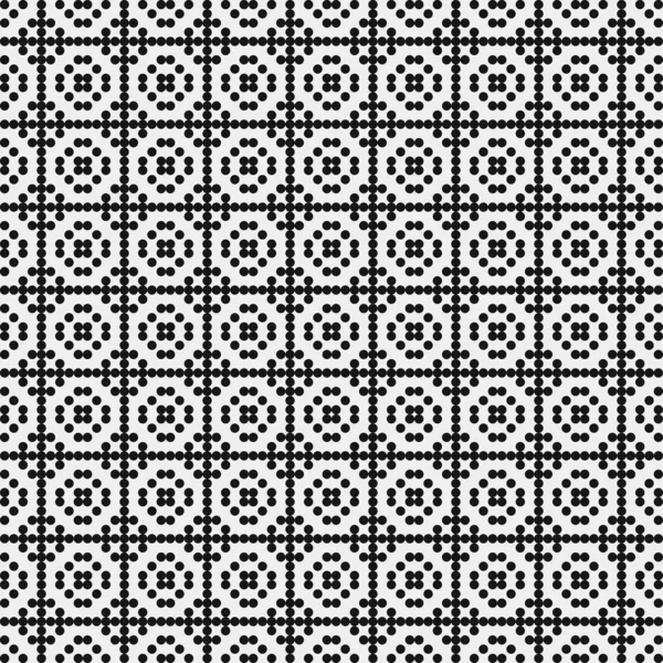 Bezszwowy Wzór Czarno Białym Ornamentem Geometrycznym Ilustracja Wektora — Wektor stockowy