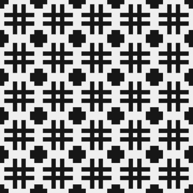 Soyut siyah ve beyaz süs desenli vektör çizimi