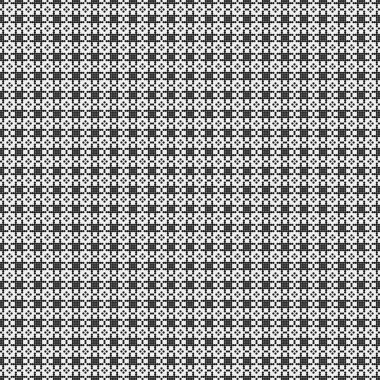 Siyah ve beyaz geometrik şekillerin kusursuz deseni. Üretken hesaplama sanatı vektör çizimi