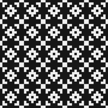 Soyut siyah ve beyaz süs desenli vektör çizimi