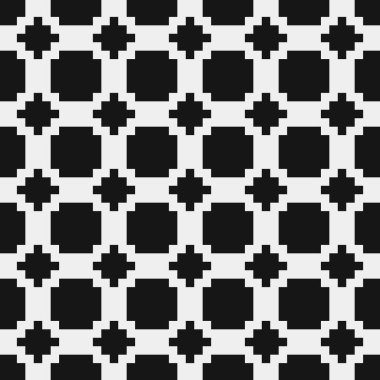 Soyut siyah ve beyaz süs desenli vektör çizimi