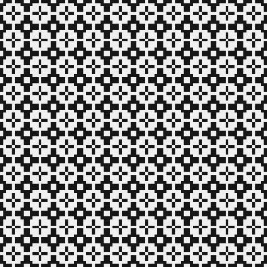 Soyut siyah ve beyaz süs desenli vektör çizimi