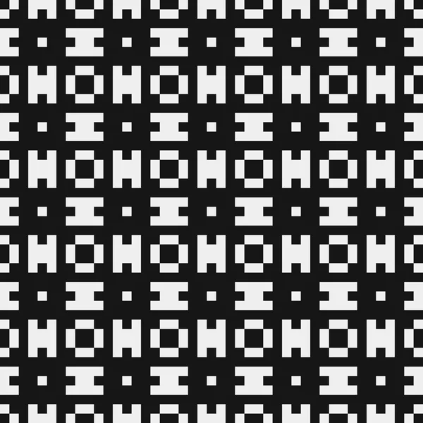 ドット絵で黒と白のクロスパターン Generative Art Illigure — ストックベクタ