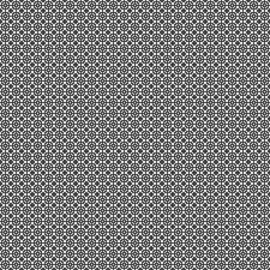 Siyah ve beyaz geometrik şekillerin kusursuz deseni. Üretken hesaplama sanatı vektör çizimi