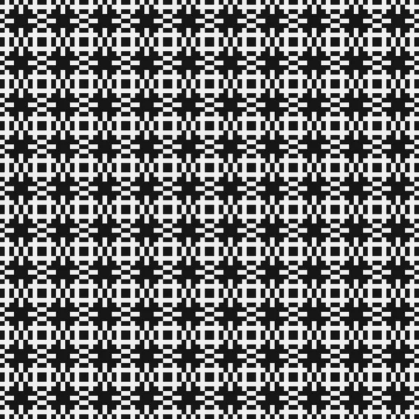 Patrón Cruzado Blanco Negro Con Ilustración Arte Generativo Puntos — Vector de stock