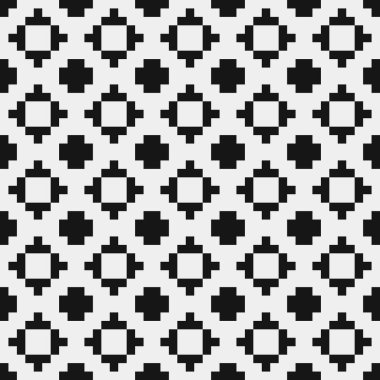 Soyut siyah ve beyaz süs desenli vektör çizimi