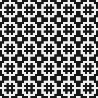 Soyut siyah ve beyaz süs desenli vektör çizimi