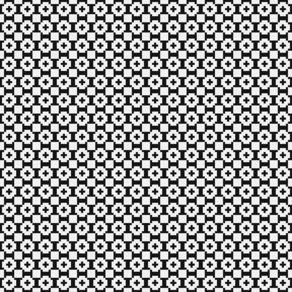 ドット絵で黒と白のクロスパターン Generative Art Illigure — ストックベクタ
