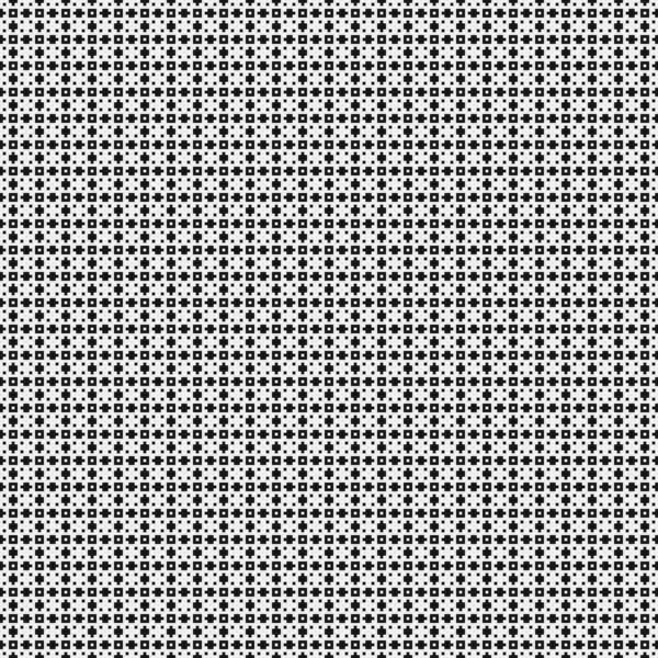 Black White Cross Pattern Dots Generative Art Illustration — Stock Vector