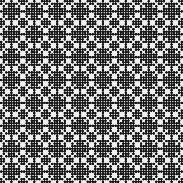 Seamless Pattern Black White Geometric Shapes Generative Computational Art Vector — Stock Vector