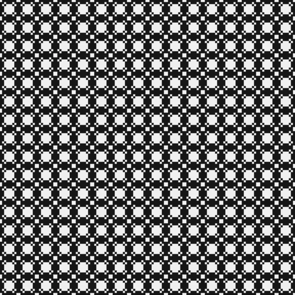 ドット絵で黒と白のクロスパターン Generative Art Illigure — ストックベクタ