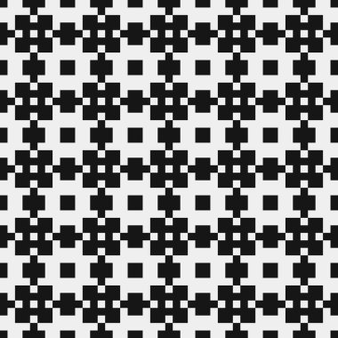 Siyah ve beyaz şekillerin geometrik dikişsiz deseni, vektör illüstrasyonu