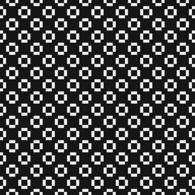 Siyah ve beyaz geometrik şekillerin kusursuz deseni. Üretken hesaplama sanatı vektör çizimi